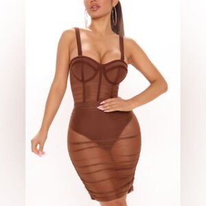NWT Brown sheer dress 🤎
